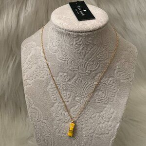 KATE SPADE Hit the City NYC Taxi Cab Pendant Necklace in Gold